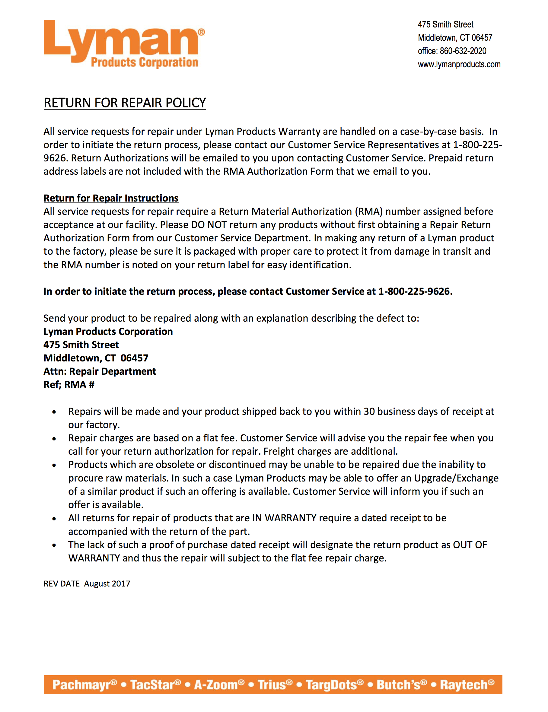 Return / Repair